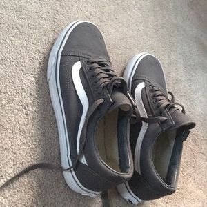 Gray and white old school VANS